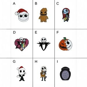 Set of 9 Nightmare Before Christmas Character Enamel Pins